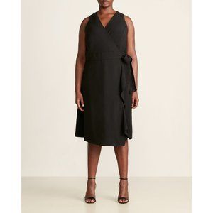 Black Sleeveless Wrap Dress